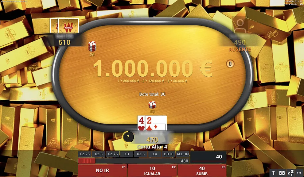 Mesa de torneio Expresso da Winamax Poker