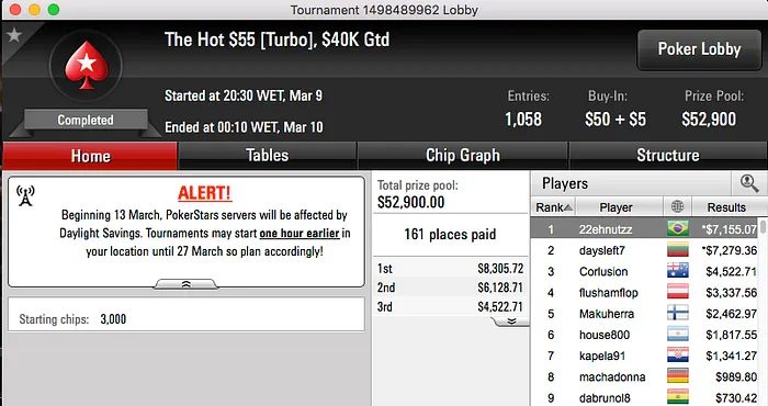 Gustavo Mastelotto e Ariel Bahia Cravaram na Reta de Quarta do PokerStars 101