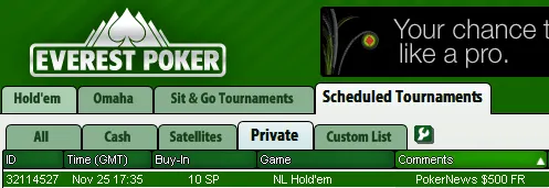 0 PokerNews Cash Freerolls na Everest Poker 101