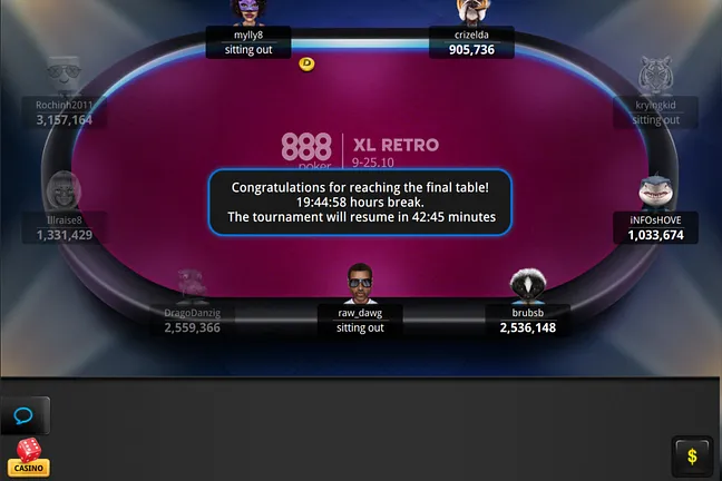 Final Table Action for the XL Retro Main Event is On Deck