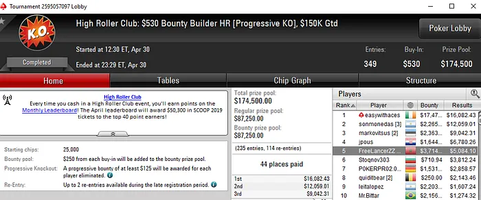 Lobby de poker da PokerStars