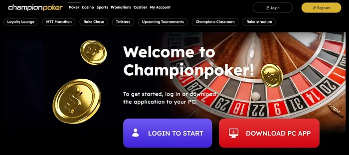 ChampionPoker cadastro abrir conta registro