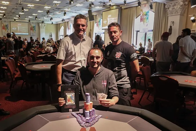 Matthieu Lamagnere and his heads up opponent Bruno Lopes