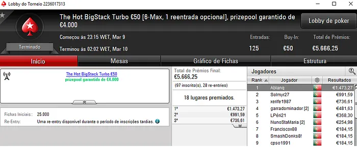 Ablanq Vence o The Hot BigStack Turbo e ivanildo o The Big €100 101