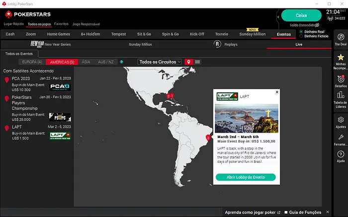 Satélites do LAPT Rio de Janeiro no PokerStars