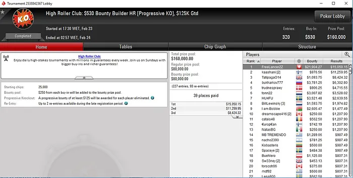 Lobby de poker da PokerStars