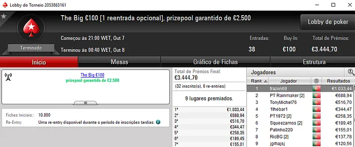 Frazon69 Conquista o The Big €100 & Mais 101