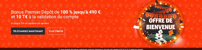 Bonus premier dépôt de 100%