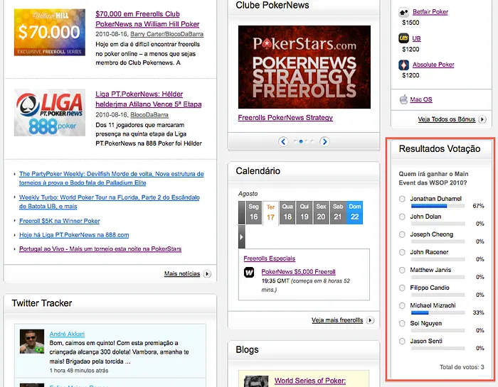 Novidades na PokerNews 105
