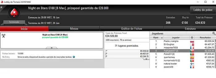 PokerStars.FRESPT: Scratchh22 Conquista Midnight Express €20 & Mais 102