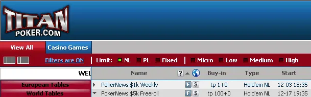 ,000 Cash Freeroll Series na Titan Poker 101