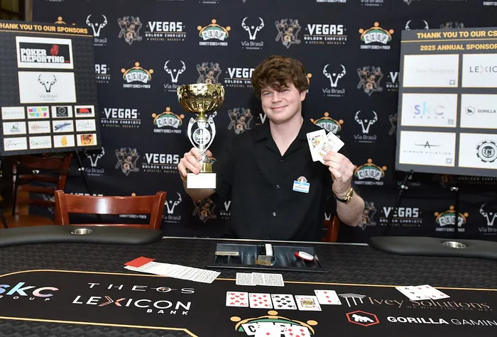 PokerNews' Connor Richards won the trophy after a lucky flip