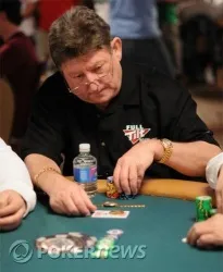 Alan Smurfit with his bracelet laid out in front of his chip stack