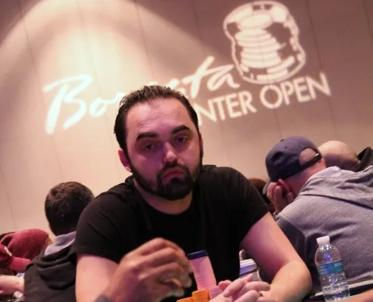 Tony Sinishtaj on Day 2 of the Borgata Winter Poker Open Six-Max Event