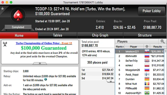 Rodrigo Caprioli Crava Evento #11 do Turbo Championship of Online Poker & Mais 103