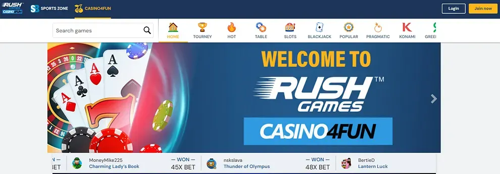Rush Games lobby