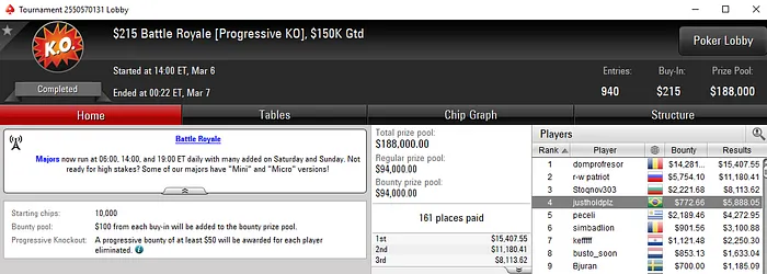 Lobby de poker da PokerStars