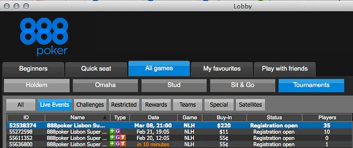 Satélites 888poker para o Portugal Super Stack no Casino Estoril 101