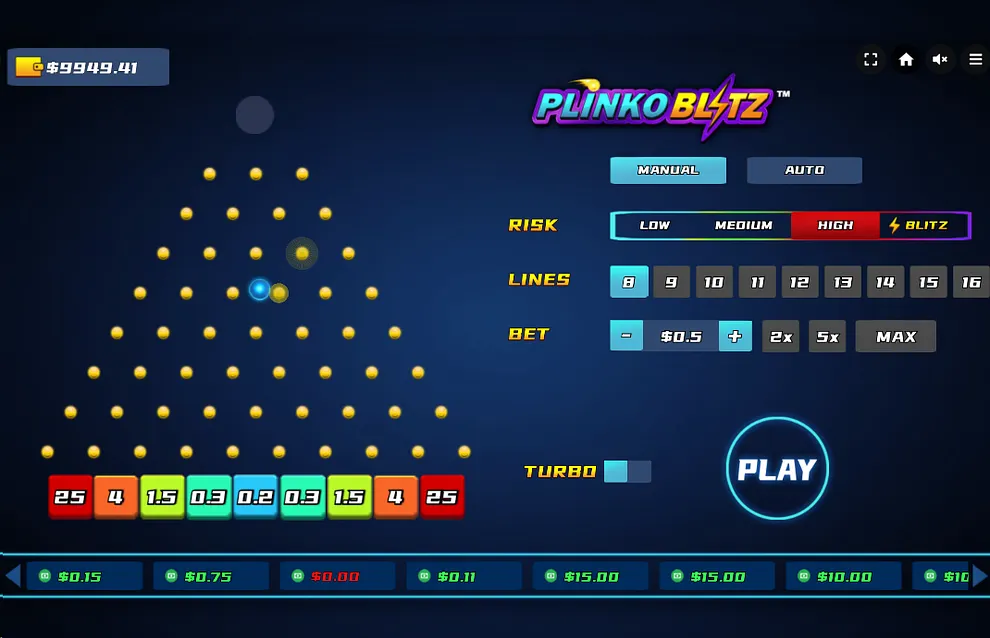 Plinko Blitz gameplay screenshot