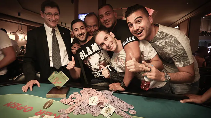 Le vainqueur avec Jérôme Sgorrano, Anas Tadini et Sonny Franco