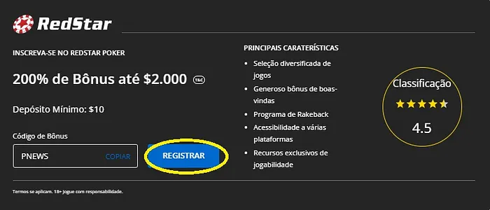 abrir conta RedStar Poker