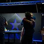 Joe Stapleton hugs Victoria Coren after her win