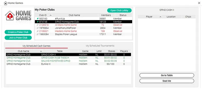 PokerStars Home Games Create a Poker Club