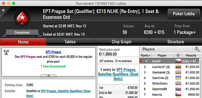 Naza Ganhou Big , João Brito 4º no Big  & RuiNF Ganha 3ª Entrada EPT Praga 103