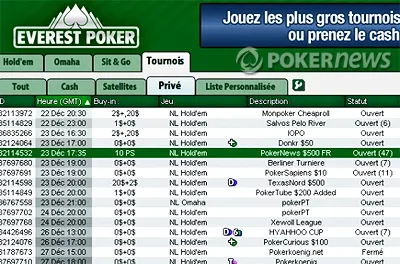 Everest Poker : Freeroll Cash 500$ le 23 décembre à 17h35 101