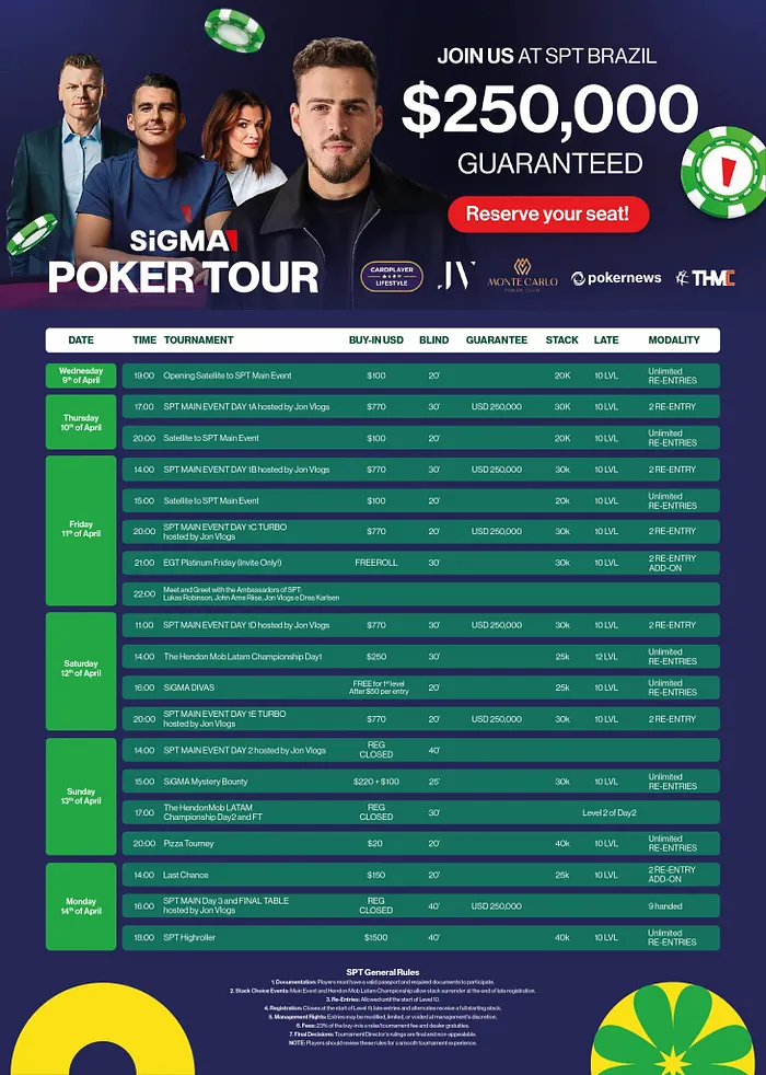 Programação SiGMA Poker Tour