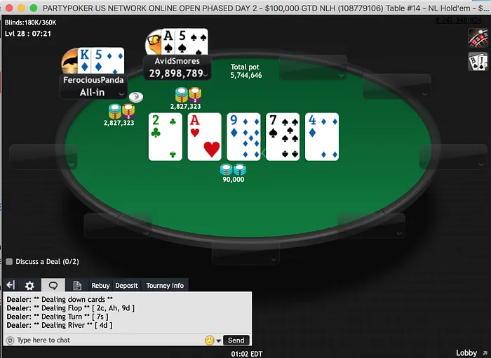 Event 1 final hand