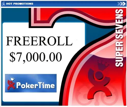 $7,000.00 Freeroll Hoje 17:00 Brasil – 20:00 Portugal - Poker Time 0001