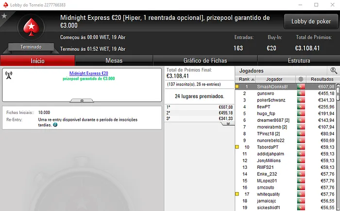 PokerStars.pt: jamaicajc Conquista o The Hot BigStack Turbo €50 & Mais 103