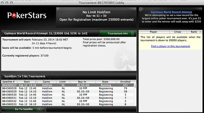 Torneio do Recorde do Mundo na PokerStars a 23 de Fevereiro 101
