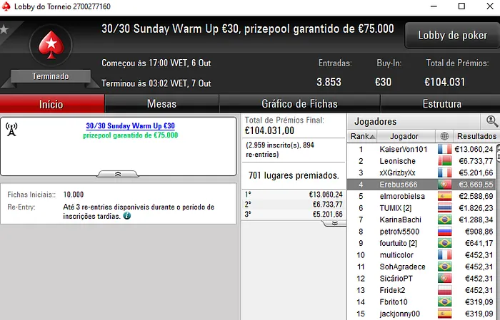 Lobby de poker da PokerStars