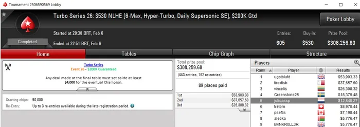 Lobby de poker da PokerStars