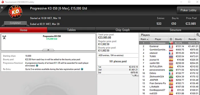 Lobby de poker da PokerStars