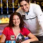 Alexis Gilbard with better half Jon Aguiar after winning a $300 NL turbo at the 2013 PCA.