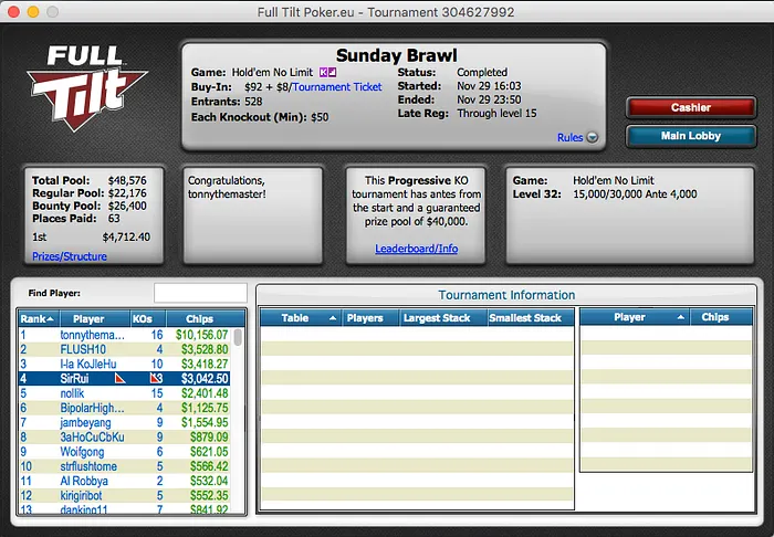 Nuno "BrigaDatada" Capucho Vence Sunday Rebuy (.194) & Mais 106