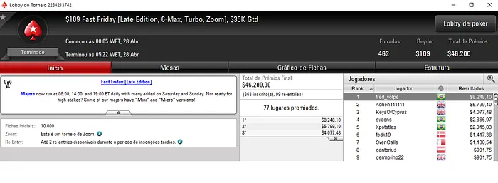 p3z4o, Mucka Wasem e fred_volpe com as Maiores Forras De Sexta-Feira 103