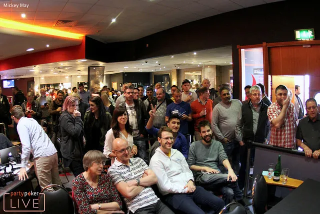 Chidwick's friends and family, right at the front of the rail here on the final day of the partypoker LIVE MILLIONS Main Event