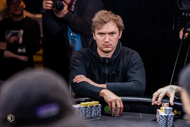 Start-of-day chip leader Nino Ullmann was active early at the Aussie Millions Main Event Final Table