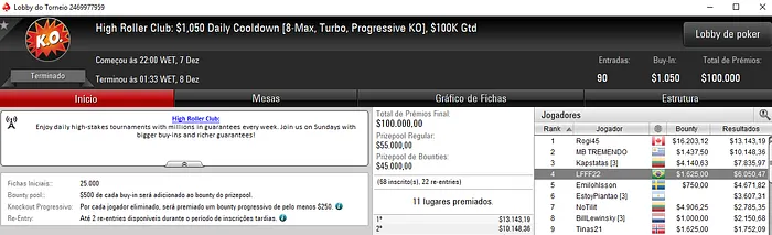 Rafael "GM_VALTER" Moraes Quarto no ,050 Fast Friday do PokerStars 102