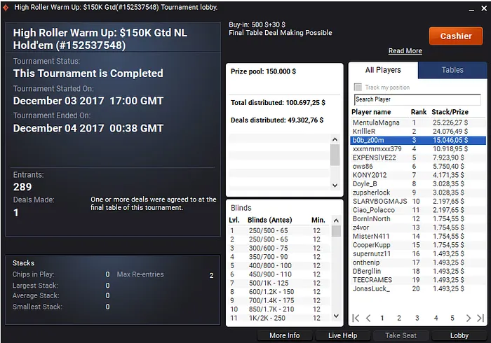 Forras no partypoker: Coulduchkplease Crava Main Event Warm Up & Mais 102