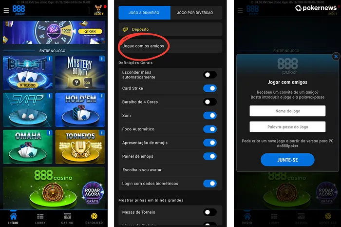 Home Games de Poker com amigos na 888 Portugal