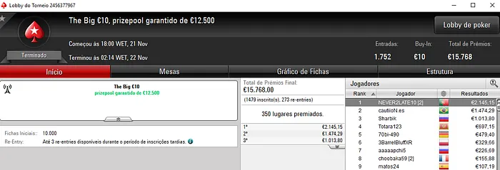 Pokerstars.FRESPT: Maior Prémio de Quarta-Feira foi para judas68 & Mais 103