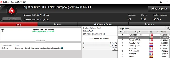 eazyomg10, FSRC86 e jgrhajsj Faturam na PokerStars.FRESPT 101