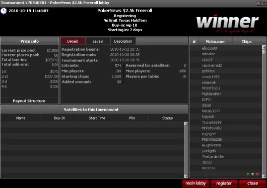 Winner Poker ,500 Freeroll Series - Apenas 10 pontos para se qualificar! Última... 101