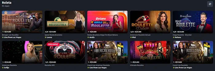 Roleta com dealer ao vivo Betano