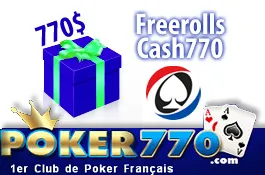 Toutes les semaines vous avez l'opportunité de jouer un freeroll à 770$ avec Poker770 grâce à Pokernews.